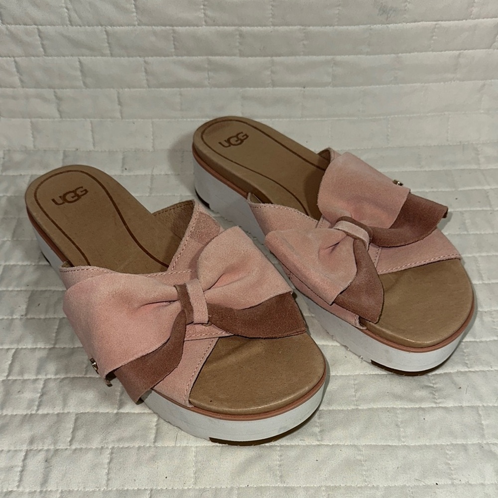 LIKE NEW🎀RARE-  UGG Joan Platform Slides, Dusty Rose /Blush